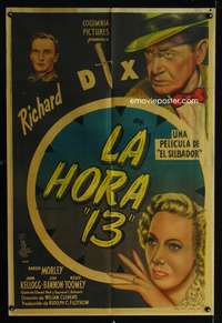 d326 THIRTEENTH HOUR Argentinean movie poster '47 cool image!