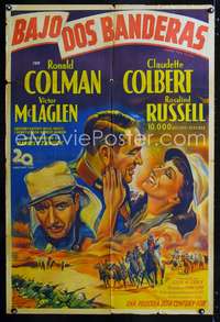 d335 UNDER TWO FLAGS Argentinean movie poster '36 Colman, Colbert