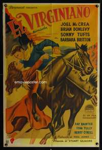 d339 VIRGINIAN Argentinean movie poster '46 really cool artwork!