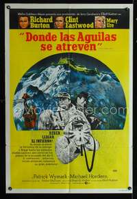d341 WHERE EAGLES DARE Argentinean movie poster '68 Eastwood, Burton