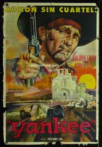 d344 YANKEE Argentinean movie poster '66 cool western artwork!