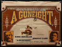 d126 GUNFIGHT British quad movie poster '71 Douglas vs Johnny Cash!