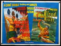 d128 HERCULES AGAINST THE MOON MEN/BLOOD RIVER British quad movie poster '60s