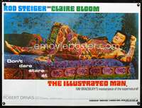 d130 ILLUSTRATED MAN British quad movie poster '69 tattooed Steiger!
