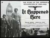 d134 IT HAPPENED HERE British quad movie poster '66 Hitler's England!