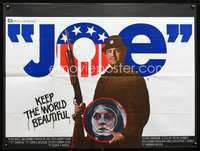 d135 JOE British quad movie poster '70 Peter Boyle, hippies & drugs!