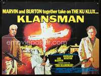 d136 KLANSMAN British quad movie poster '74 Lee Marvin, Burton