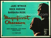 d139 MAGNIFICENT OBSESSION British quad movie poster '54 Jane Wyman