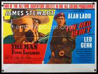 d140 MAN FROM LARAMIE/RED BERET British quad movie poster '60s