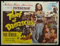 d147 THIEF OF DAMASCUS British quad movie poster '52 Henreid, Verdugo
