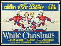 d152 WHITE CHRISTMAS British quad movie poster R60s Bing Crosby, Kaye