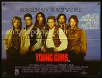 d155 YOUNG GUNS British quad movie poster '88 Estevez, Sheen