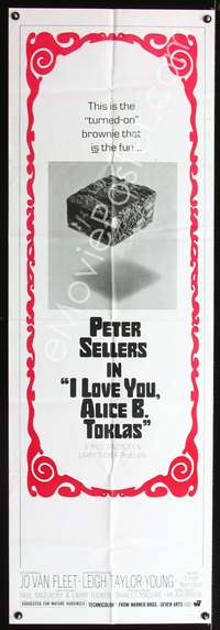 d107 I LOVE YOU ALICE B TOKLAS door panel movie poster '68 drugs!