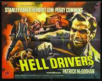 e273 HELL DRIVERS English half-sheet movie poster '57 cool artwork!
