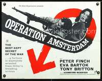 e445 OPERATION AMSTERDAM English half-sheet movie poster '60 Peter Finch