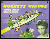 e509 ROCKETS GALORE English half-sheet movie poster '57 Donald Sinden