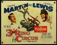 e005 3 RING CIRCUS style A half-sheet movie poster '54 Martin & Lewis!