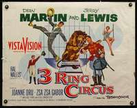 e006 3 RING CIRCUS style B half-sheet movie poster '54 Martin & Lewis!