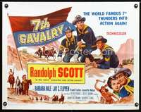 e010 7th CAVALRY style B half-sheet movie poster '56 Randolph Scott, Hale