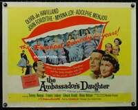 e031 AMBASSADOR'S DAUGHTER style A half-sheet movie poster '56 de Havilland