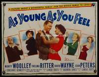 e051 AS YOUNG AS YOU FEEL half-sheet movie poster '51 young Marilyn Monroe!