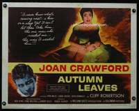 e055 AUTUMN LEAVES style B half-sheet movie poster '56 Joan Crawford, Robertson
