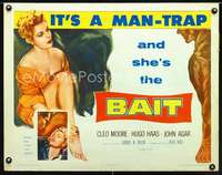 e061 BAIT half-sheet movie poster '54 sexy bad girl Cleo Moore image!