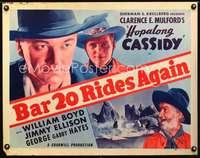 e067 BAR 20 RIDES AGAIN half-sheet movie poster R49 Boyd, Hopalong Cassidy
