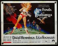 e068 BARBARELLA half-sheet movie poster '68 Jane Fonda, Roger Vadim