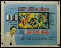 e070 BEAT THE DEVIL style B half-sheet movie poster '53Bogart,Lollobrigida
