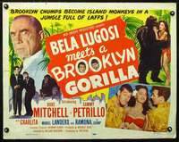 e072 BELA LUGOSI MEETS A BROOKLYN GORILLA half-sheet movie poster '52
