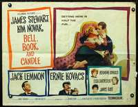 e073 BELL, BOOK & CANDLE style B half-sheet movie poster '58 Stewart, Novak