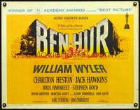 e074 BEN-HUR half-sheet movie poster '60 Charlton Heston, Wyler