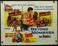 e078 BEYOND MOMBASA half-sheet movie poster '57 Cornel Wilde, Donna Reed