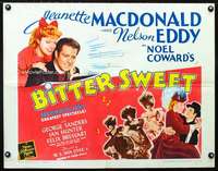 e087 BITTER SWEET half-sheet movie poster R62 Jeanette MacDonald, Eddy