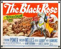 e090 BLACK ROSE half-sheet movie poster '50 Tyrone Power, Orson Welles