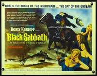 e091 BLACK SABBATH half-sheet movie poster '64 Boris Karloff, Mario Bava