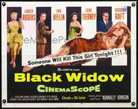 e094 BLACK WIDOW half-sheet movie poster '54 Ginger Rogers, Gene Tierney