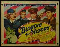 e096 BLONDIE FOR VICTORY half-sheet movie poster '42 Penny Singleton