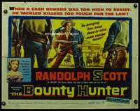 e105 BOUNTY HUNTER half-sheet movie poster '54 Randolph Scott western!