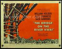 e110 BRIDGE ON THE RIVER KWAI style B half-sheet movie poster '58David Lean