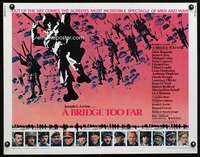 e111 BRIDGE TOO FAR half-sheet movie poster '77 Michael Caine, Connery