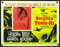 e112 BRIDGES AT TOKO-RI half-sheet movie poster R59 Grace Kelly, Holden