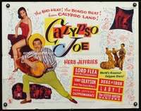 e121 CALYPSO JOE style B half-sheet movie poster '57 Herb Jeffries w/drum!