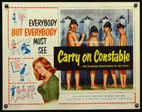 e130 CARRY ON CONSTABLE half-sheet movie poster '61 English police sex!