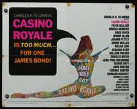 e131 CASINO ROYALE half-sheet movie poster '67all-star James Bond spoof!