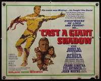 e133 CAST A GIANT SHADOW half-sheet movie poster '66 Kirk Douglas, Wayne