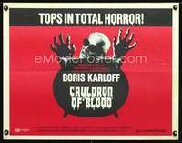 e134 CAULDRON OF BLOOD half-sheet movie poster '70 Boris Karloff, horror!