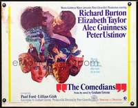 e151 COMEDIANS half-sheet movie poster '67 Richard Burton, Liz Taylor
