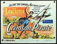 e160 CRIMSON PIRATE half-sheet movie poster '52 sailor Burt Lancaster!